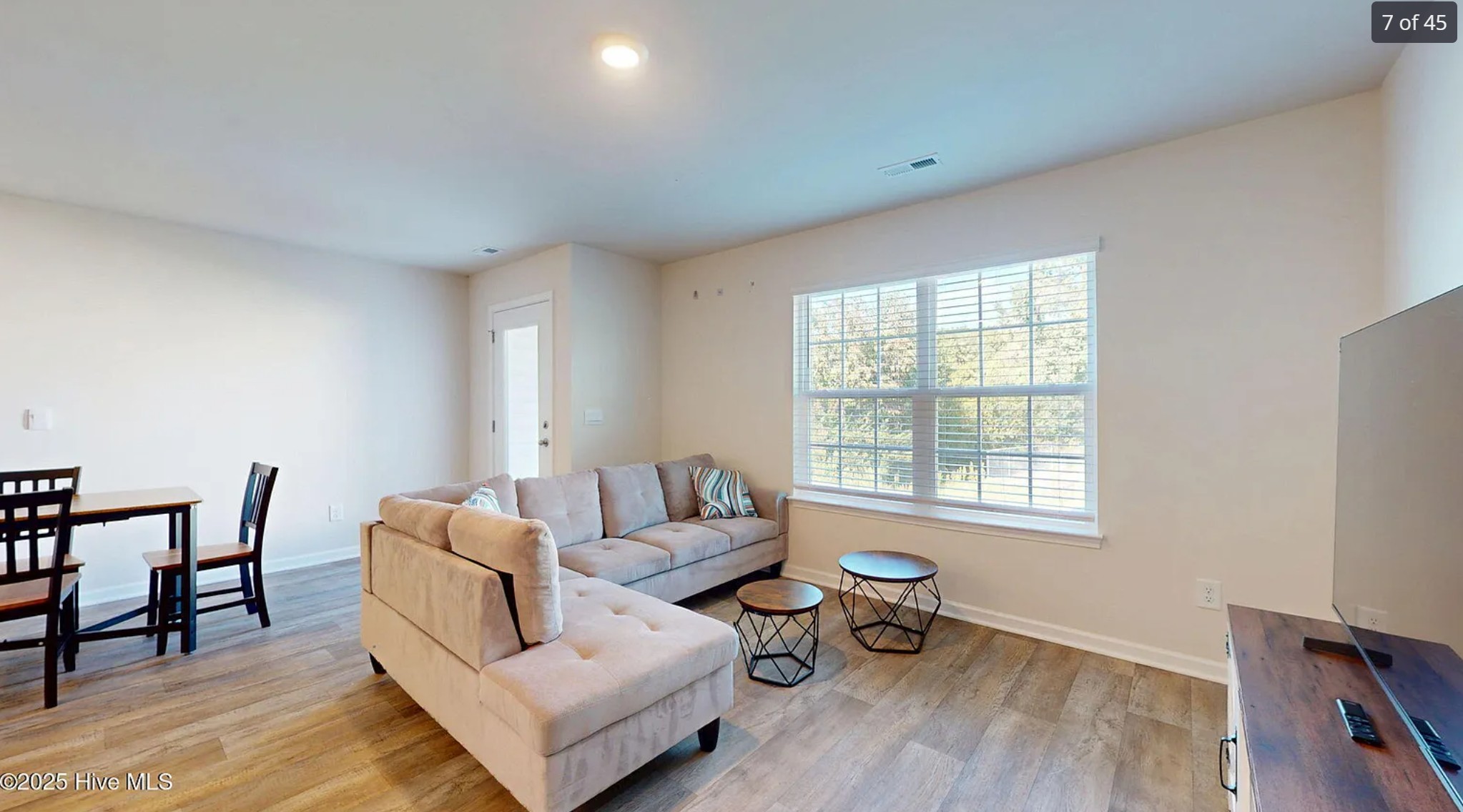 Living room with dining table