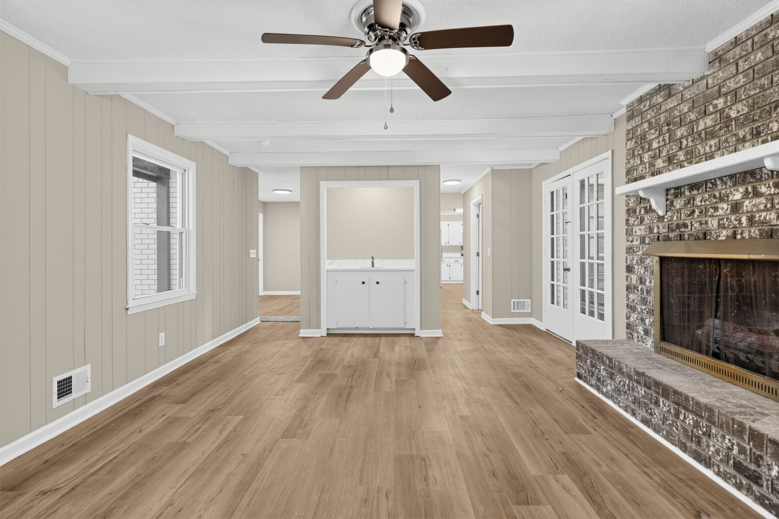 Living room with new flooring