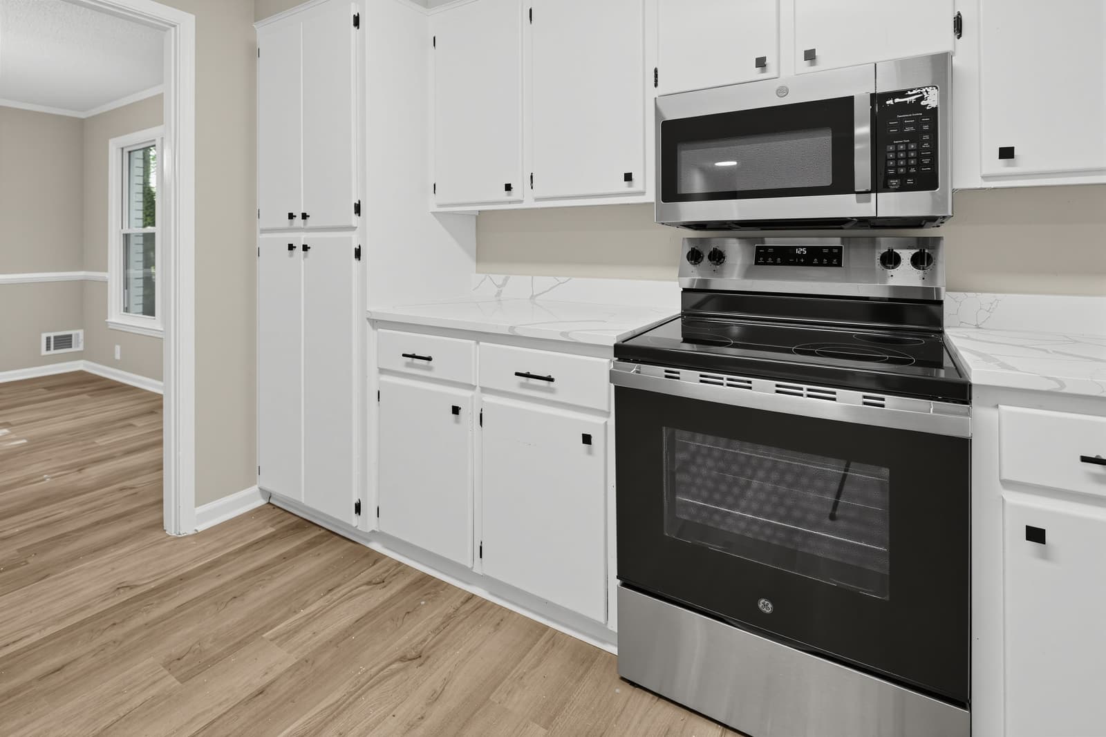 Kitchen range and microwave